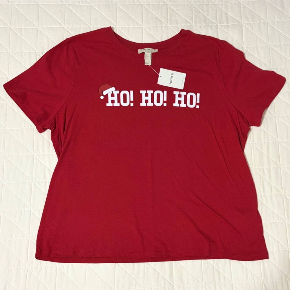 Forever 21 Christmas Tree Graphic Holiday T-Shirt NWT - 1X